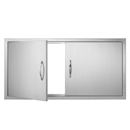 BBQ Access Door, Double Stainless Steel Flush Mount 42x21