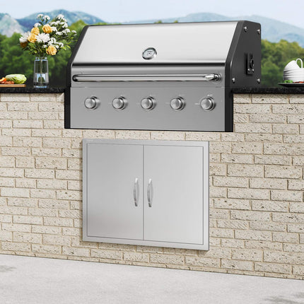BBQ Access Door, Stainless Steel Double Flush Mount, 31x24