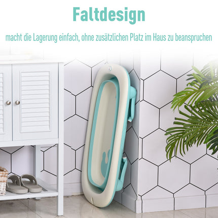 Ergonomická skládací dětská vanička, zelený plast, 84.5 cm