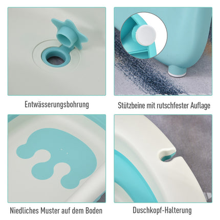Ergonomická skládací dětská vanička, zelený plast, 84.5 cm