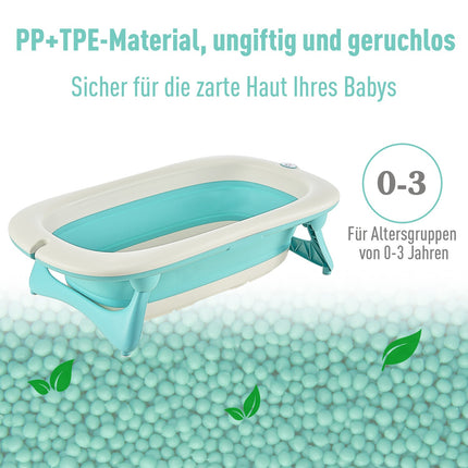 Ergonomická skládací dětská vanička, zelený plast, 84.5 cm