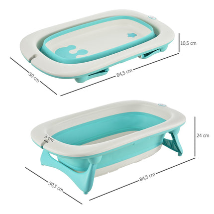 Ergonomická skládací dětská vanička, zelený plast, 84.5 cm
