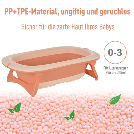 Ergonomická skládací dětská vanička, růžový plast, 84.5 cm