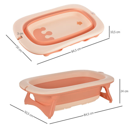 Ergonomická skládací dětská vanička, růžový plast, 84.5 cm
