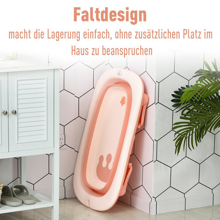 Ergonomická skládací dětská vanička, růžový plast, 84.5 cm