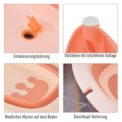 Ergonomická skládací dětská vanička, růžový plast, 84.5 cm