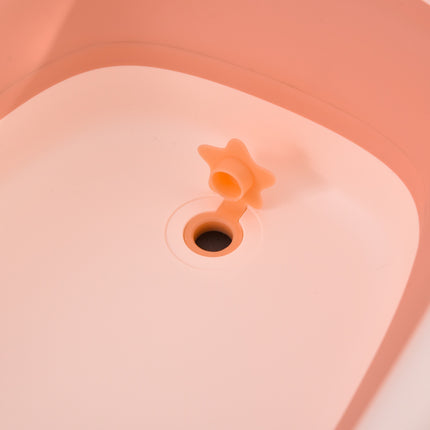 Skládací dětská vanička s umyvadlem a hrnečkem, plast, růžová