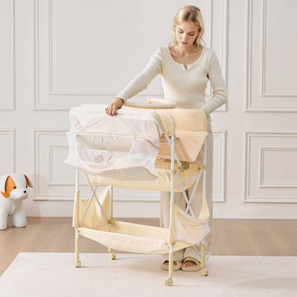 Baby Changing Table – Foldable, Adjustable Height, 2 Drawers