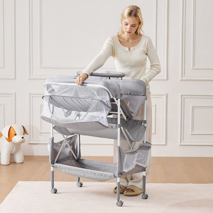 Baby Changing Table, Foldable, Adjustable, Locking Wheels