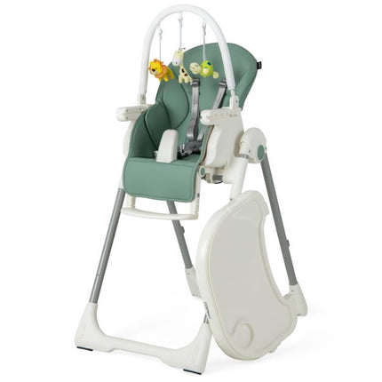 Baby High Chair, 4-in-1 Foldable, 7-Height, Toy Bar