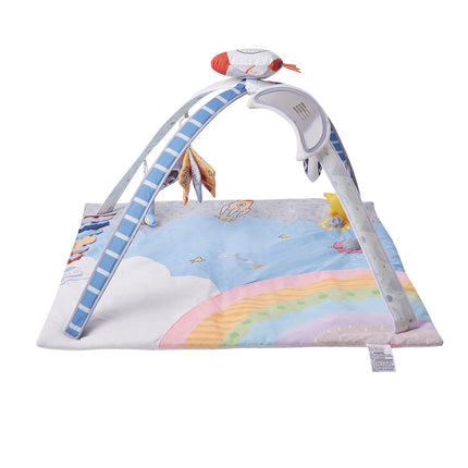Baby Play Gym Mat, 6 Sensory Toys, Light-Up Music Rocket