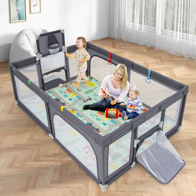 Baby Playpen 188 x 157 cm, Mat, Hoop, 50 Balls