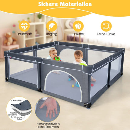 Dětská ohrádka s 50 míčky, dvířka na zip, tmavě šedá
