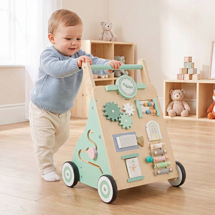 Baby Push Walker with Activity Center – Green