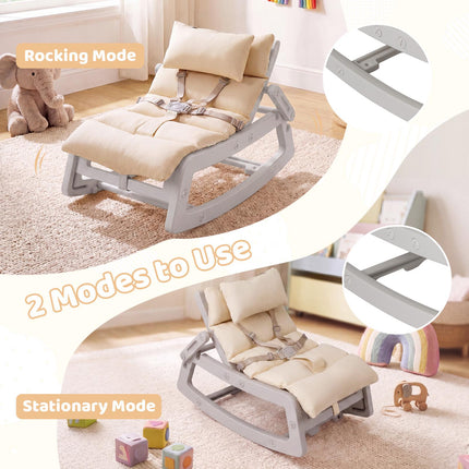 Baby Rocking Chair, 2-In-1, 4-Position Recline
