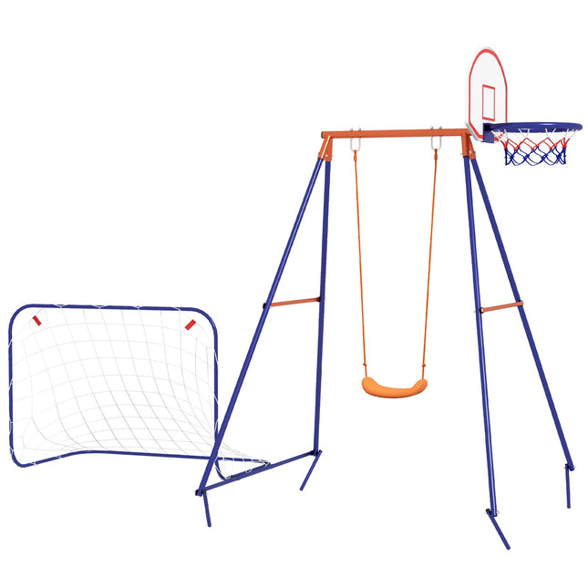 Dětská houpačka – fotbalová branka, basketbalový koš, ocelový rám