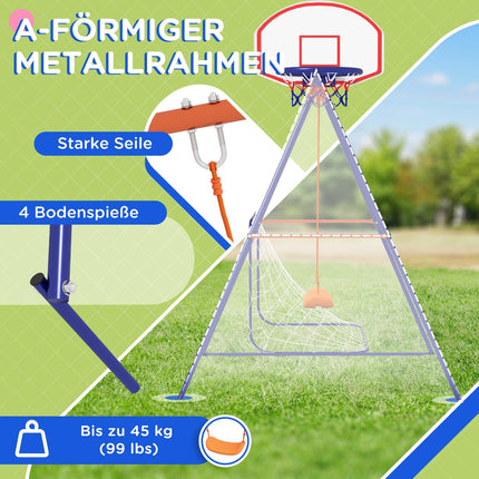 Dětská houpačka – fotbalová branka, basketbalový koš, ocelový rám