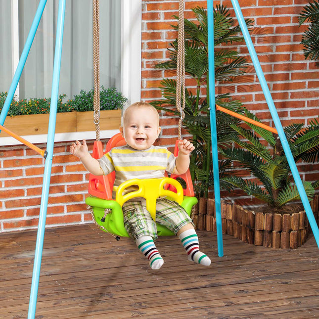 Nastavitelná venkovní houpačka pro batolata, 9M+, nosnost 70kg, zelená