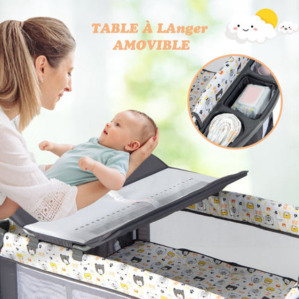 Baby Travel Cot 5-in-1, Mattress, Changing Table