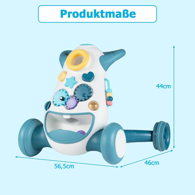 Dětské chodítko s hudbou a světly, Montessori hry, modrá