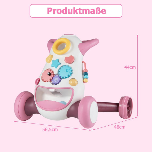 Dětské chodítko s hudbou a světly, Montessori hry, růžová