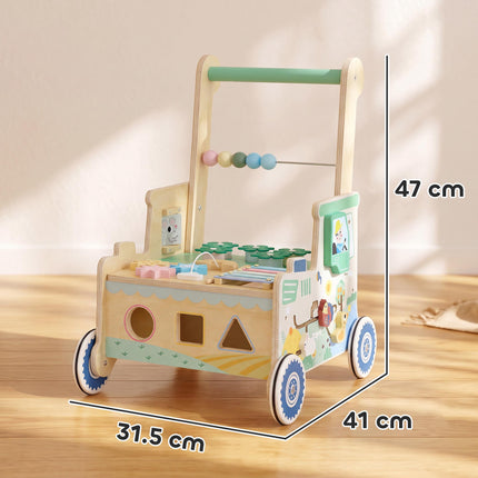 Baby Walker with Wheels, Storage, Montessori Activity Center