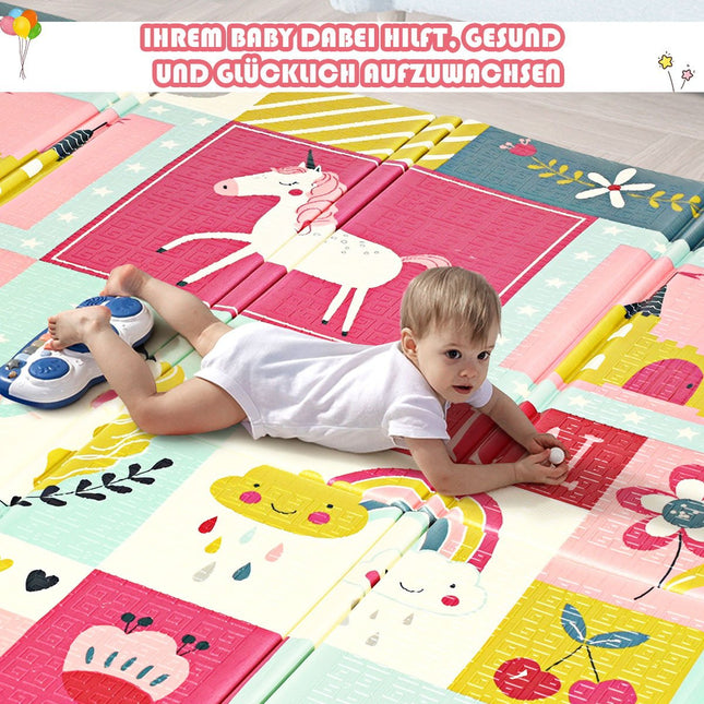 Dětská hrací deka na lezení, skládací oboustranná podložka, červená