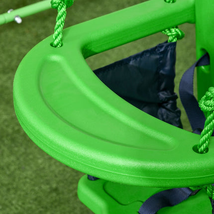 Zahradní houpačka pro batolata s bezpečnostním madlem a pásem, zelená, 6-36 měsíců