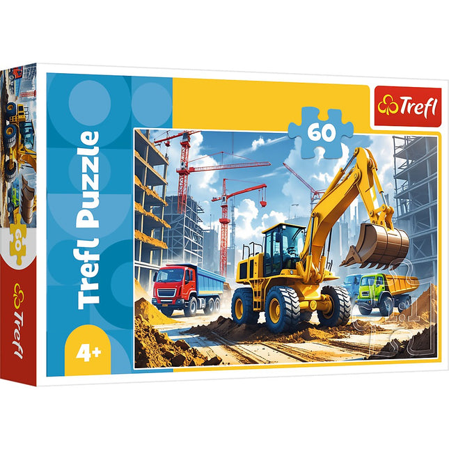 Puzzle traktor bagr, 60 dílků pro děti