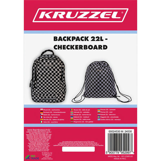 Batoh 22L – šachovnice Kruzzel 24530