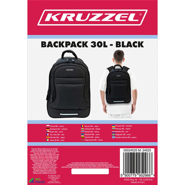 Batoh 30L – černá Kruzzel 24525