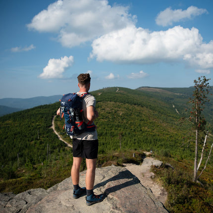 Batoh 40L, turistický, tmavě modrá, lehký