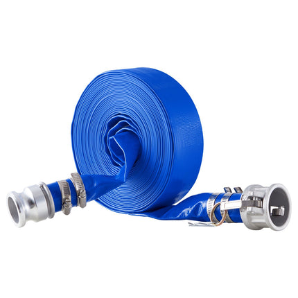 Backwash Hose 1.5 In x 50 Ft PVC, Camlock, Clamps