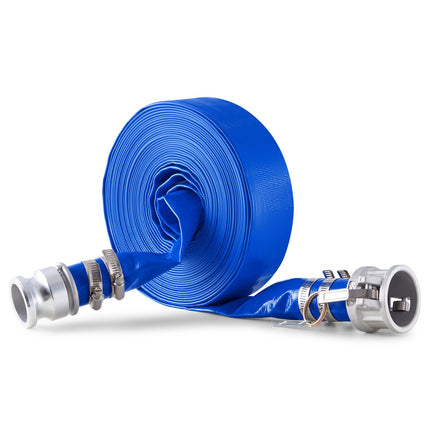 Backwash Hose 1.5 In x 50 Ft PVC, Camlock, Clamps