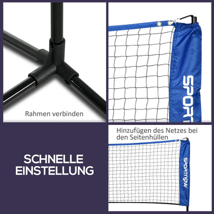 Adjustable badminton and tennis net set - indoor/outdoor use