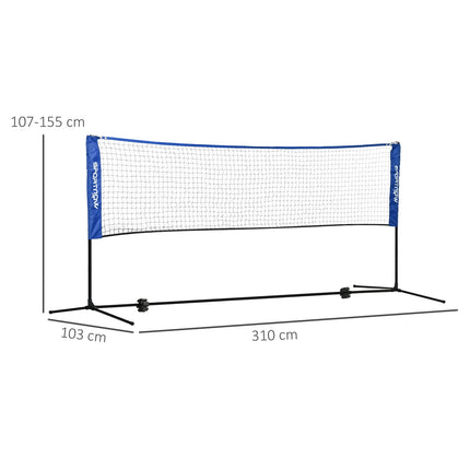 Adjustable badminton and tennis net set - indoor/outdoor use