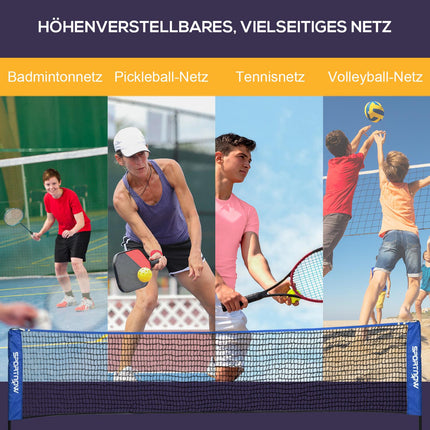 Adjustable badminton and tennis net set - indoor/outdoor use