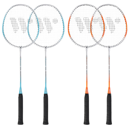 Sada badmintonových raket – pro 2 hráče, ocel, včetně košíčků