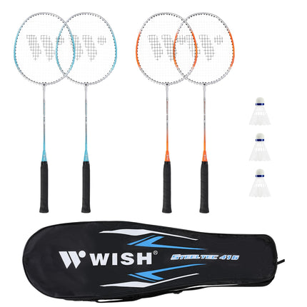Sada badmintonových raket – pro 2 hráče, ocel, včetně košíčků