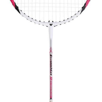 Badmintonová raketa, ocel, červená, lehká