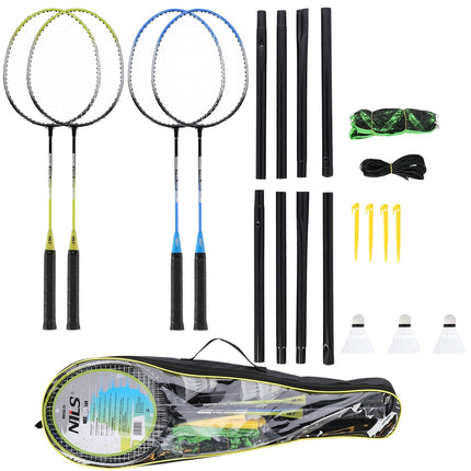 Badmintonová sada – 4 rakety, 3 košíčky, síť a obal