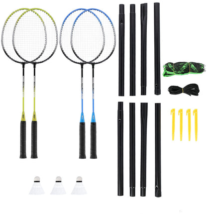 Badmintonová sada – 4 rakety, 3 košíčky, síť a obal