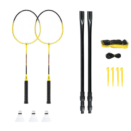 Badmintonová sada se 2 raketami, 3 košíčky, sítí a obalem