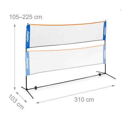 Badminton net with adjustable height