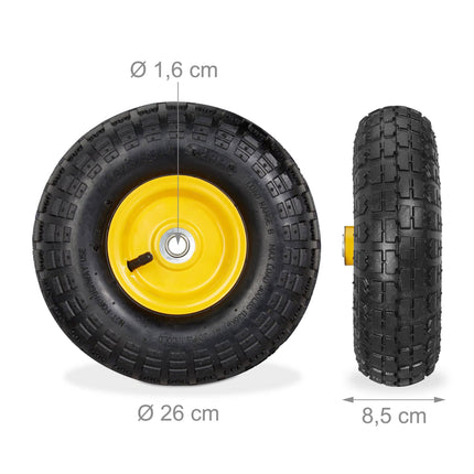 Bag truck wheel set with 2 steel rims