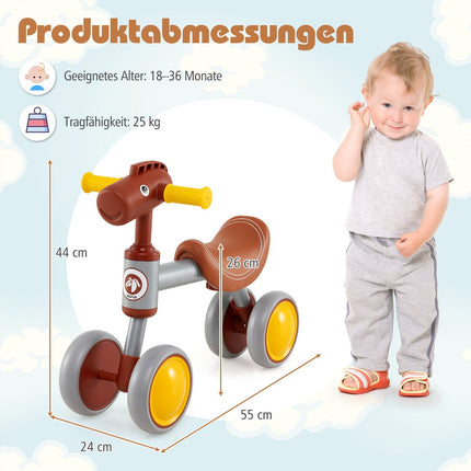 Odrážedlo pro batolata 18-36 měsíců, 4 kolečka