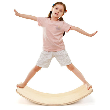 Balanční deska Curvy Board, dřevěná balanční deska 90 x 30cm
