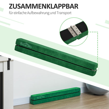 Balanční kladina 210 cm, skládací a stabilní, zelená, dovnitř i ven