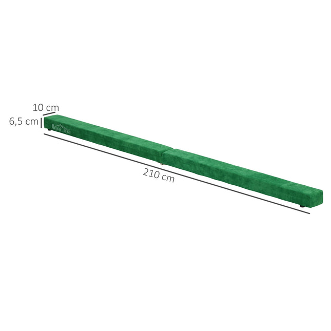 Balanční kladina 210 cm, skládací a stabilní, zelená, dovnitř i ven