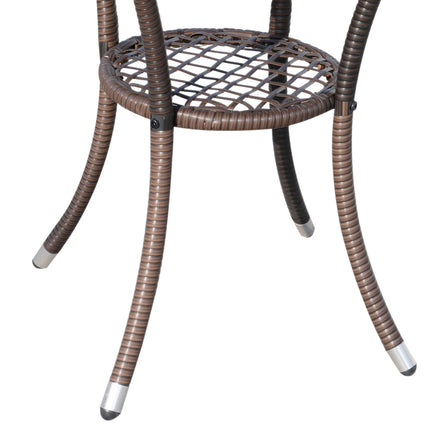 Skládací ratanový bistro set s poduškami, hnědá 60x58.5x89.5 cm